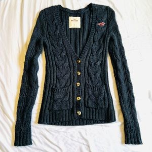 Hollister Navy Blue Cardigan Sweater